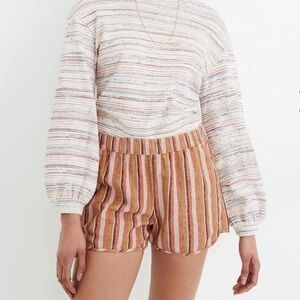 Madewell striped linen cotton blend shorts XL